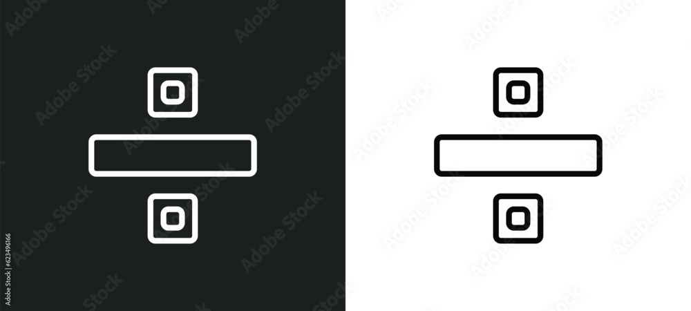 Poster division icon isolated in white and black colors. division outline vector icon from user interface c