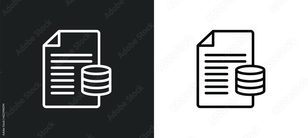 Poster data analytics content icon isolated in white and black colors. data analytics content outline vecto