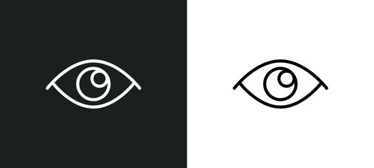 visible icon isolated in white and black colors. visible outline vector icon from user interface collection for web, mobile apps and ui.