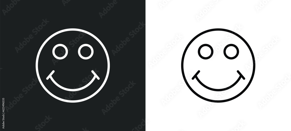 Poster smiling smile icon isolated in white and black colors. smiling smile outline vector icon from user i