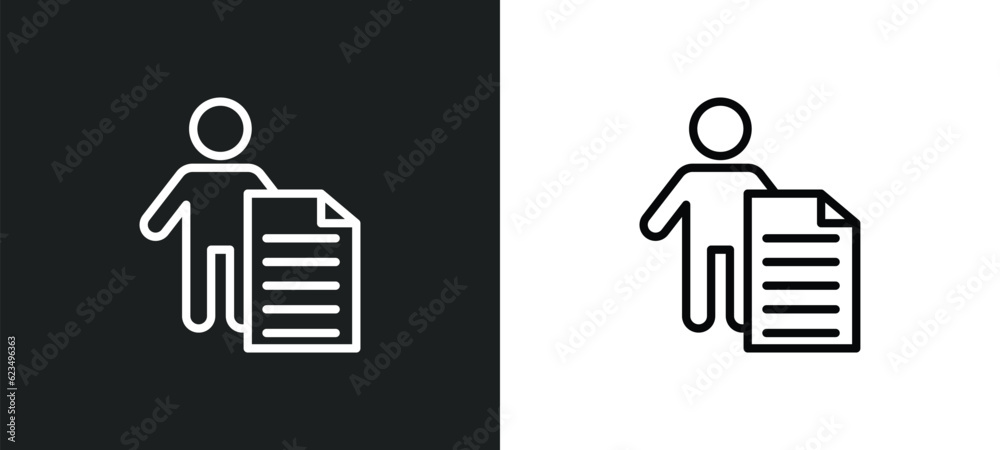 Poster man certificate icon isolated in white and black colors. man certificate outline vector icon from us