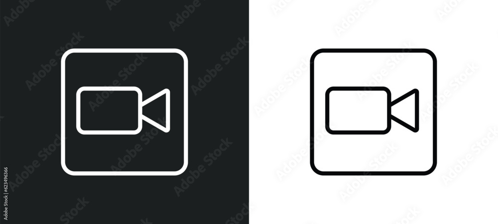 Poster facetime icon isolated in white and black colors. facetime outline vector icon from user interface c