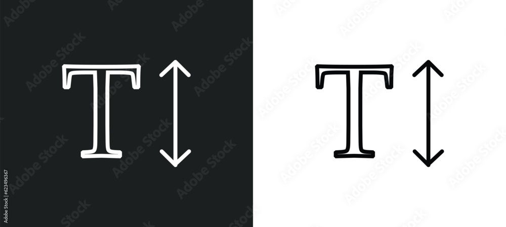 Poster text height icon isolated in white and black colors. text height outline vector icon from user interface collection for web, mobile apps and ui.