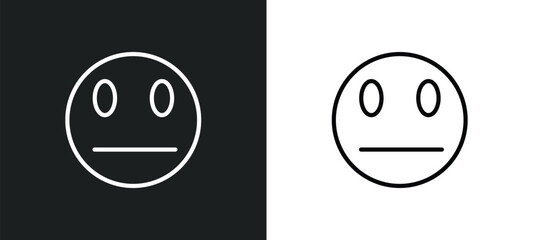 sceptic smile icon isolated in white and black colors. sceptic smile outline vector icon from user interface collection for web, mobile apps and ui.