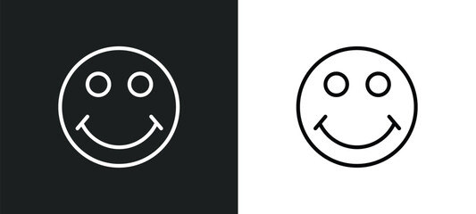 smiling smile icon isolated in white and black colors. smiling smile outline vector icon from user interface collection for web, mobile apps and ui.