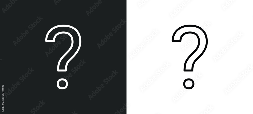 Poster question mark icon isolated in white and black colors. question mark outline vector icon from user i
