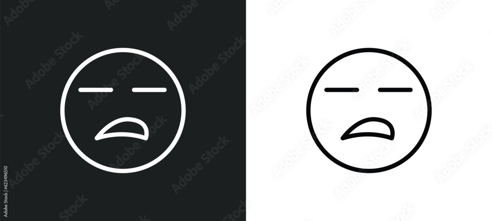 Poster boring icon isolated in white and black colors. boring outline vector icon from user interface colle