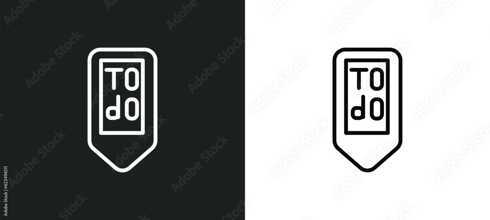 Poster to do icon isolated in white and black colors. to do outline vector icon from user interface collect