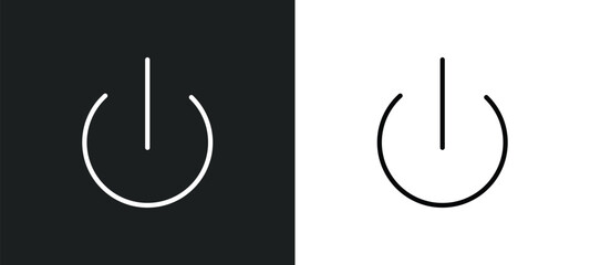 turn off icon isolated in white and black colors. turn off outline vector icon from user interface collection for web, mobile apps and ui. - obrazy, fototapety, plakaty