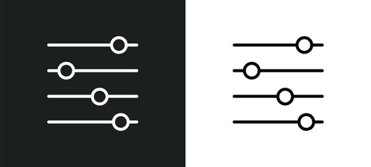 adjustment icon isolated in white and black colors. adjustment outline vector icon from user interface collection for web, mobile apps and ui.