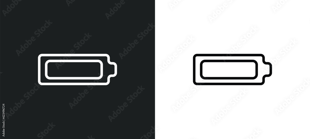 Poster battery loaded icon isolated in white and black colors. battery loaded outline vector icon from user