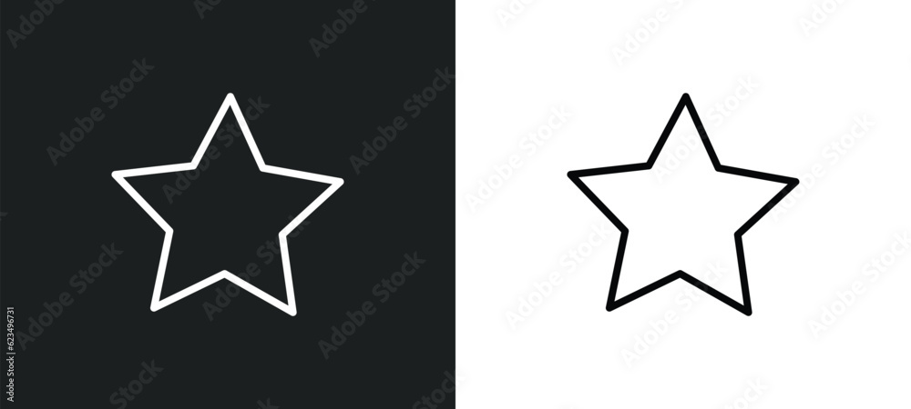 Poster rounded point star icon isolated in white and black colors. rounded point star outline vector icon f