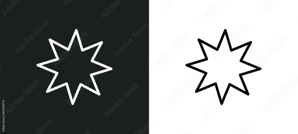 Poster pointed star icon isolated in white and black colors. pointed star outline vector icon from user int