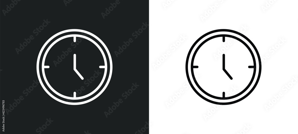 Poster hours icon isolated in white and black colors. hours outline vector icon from user interface collect