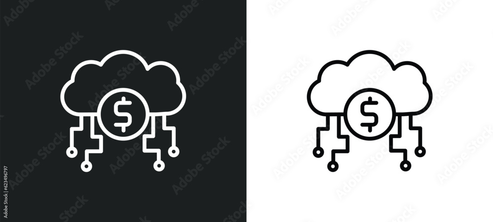 Poster digital currency icon isolated in white and black colors. digital currency outline vector icon from 