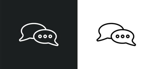 two chat bubbles icon isolated in white and black colors. two chat bubbles outline vector icon from user interface collection for web, mobile apps and ui.