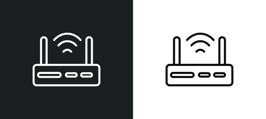 internet modem icon isolated in white and black colors. internet modem outline vector icon from user interface collection for web, mobile apps and ui.