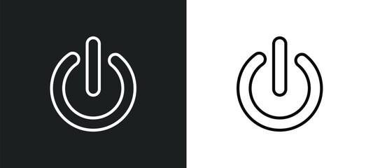 tiny power icon isolated in white and black colors. tiny power outline vector icon from user interface collection for web, mobile apps and ui.