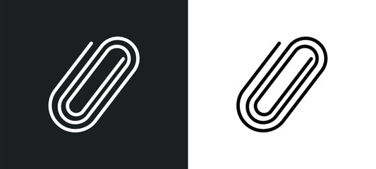 shaped paper clip icon isolated in white and black colors. shaped paper clip outline vector icon from user interface collection for web, mobile apps and ui.