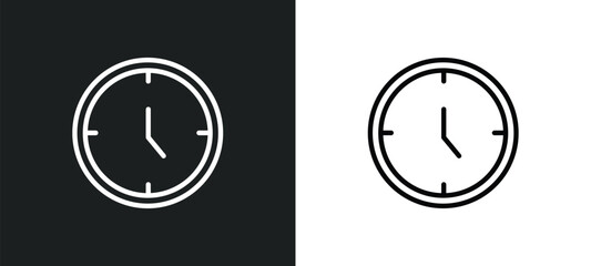 hours icon isolated in white and black colors. hours outline vector icon from user interface collection for web, mobile apps and ui.