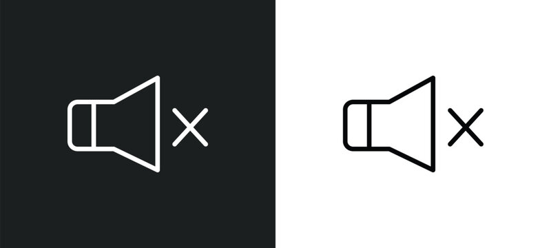 sound off icon isolated in white and black colors. sound off outline vector icon from user interface collection for web, mobile apps and ui.
