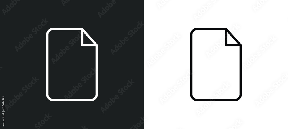 Poster blank file icon isolated in white and black colors. blank file outline vector icon from user interfa