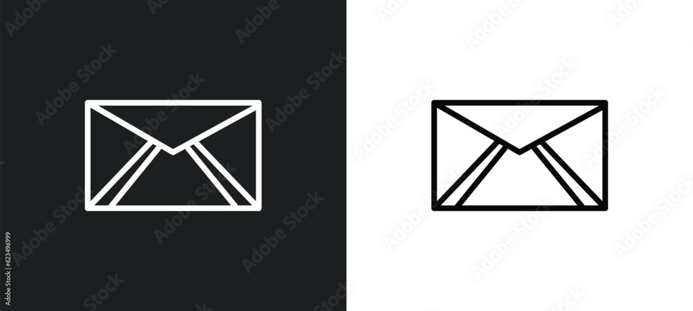 Poster envelope with message icon isolated in white and black colors. envelope with message outline vector 