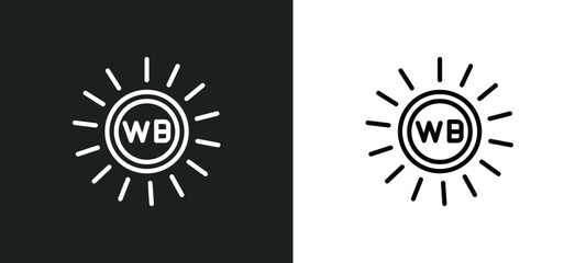 white balance icon isolated in white and black colors. white balance outline vector icon from user interface collection for web, mobile apps and ui.