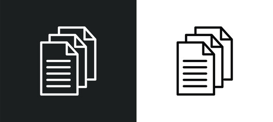 multiple file icon isolated in white and black colors. multiple file outline vector icon from user interface collection for web, mobile apps and ui.