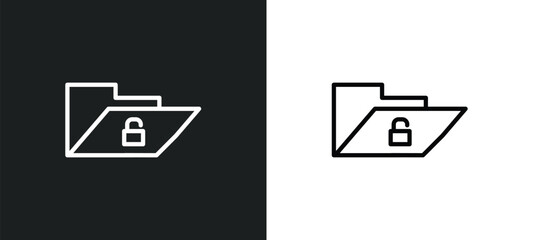 unlock folder icon isolated in white and black colors. unlock folder outline vector icon from user interface collection for web, mobile apps and ui.