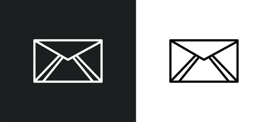 envelope with message icon isolated in white and black colors. envelope with message outline vector icon from user interface collection for web, mobile apps and ui.