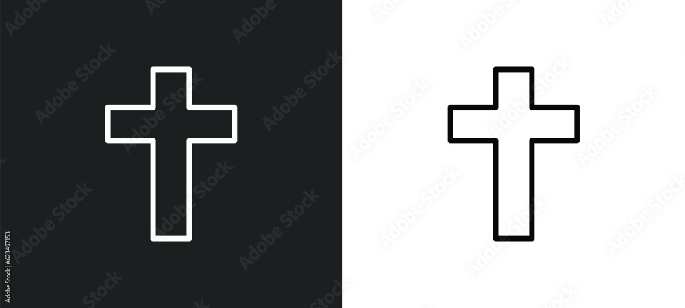 Poster cross icon isolated in white and black colors. cross outline vector icon from user interface collect