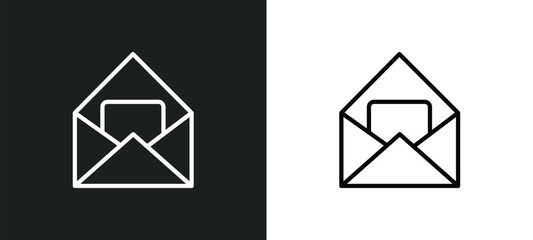 open letter read email icon isolated in white and black colors. open letter read email outline vector icon from user interface collection for web, mobile apps and ui.