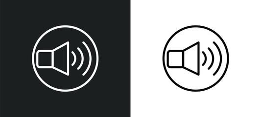volume button icon isolated in white and black colors. volume button outline vector icon from user interface collection for web, mobile apps and ui.