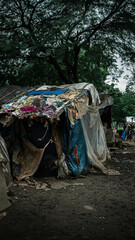 Slumgebiet in Indien 