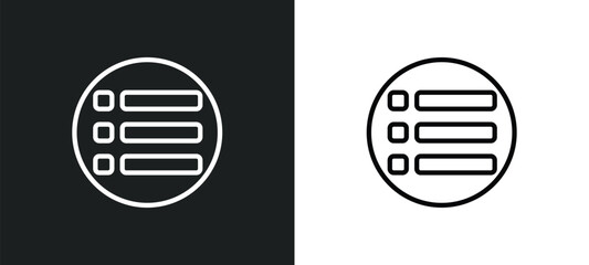 list button icon isolated in white and black colors. list button outline vector icon from user interface collection for web, mobile apps and ui.