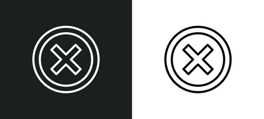 round delete button icon isolated in white and black colors. round delete button outline vector icon from user interface collection for web, mobile apps and ui.