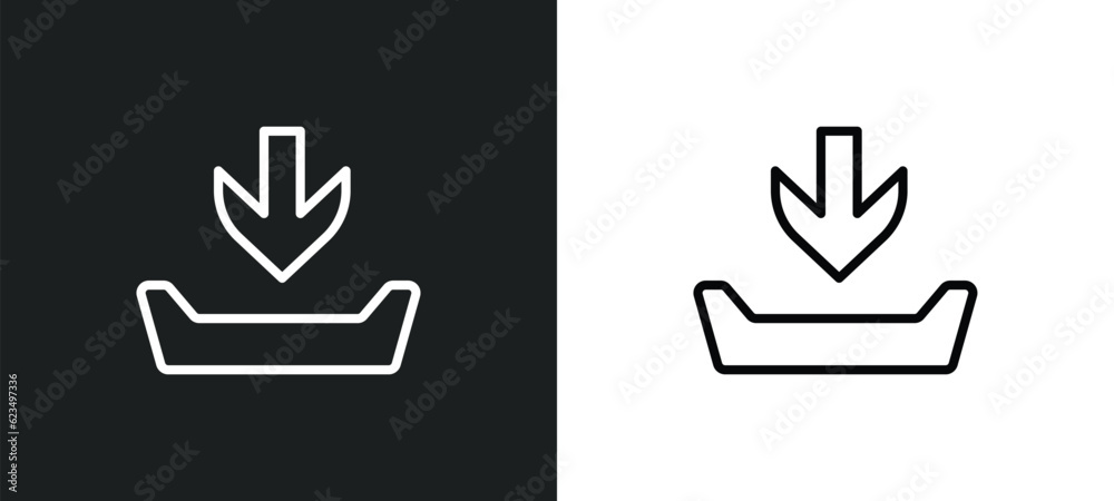 Poster file inbox icon isolated in white and black colors. file inbox outline vector icon from user interface collection for web, mobile apps and ui.