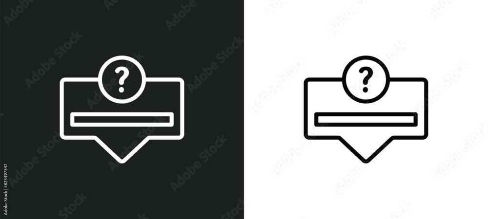 Poster question button icon isolated in white and black colors. question button outline vector icon from us