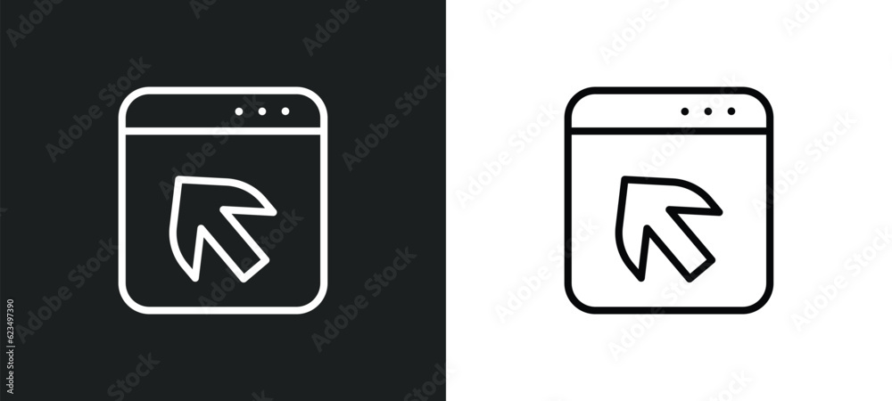 Poster direct selection icon isolated in white and black colors. direct selection outline vector icon from 