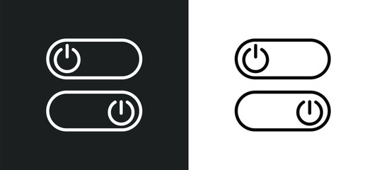 on off power button icon isolated in white and black colors. on off power button outline vector icon from user interface collection for web, mobile apps and ui.