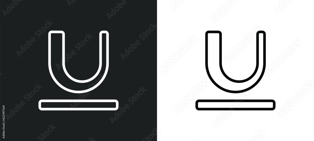 Poster underline icon isolated in white and black colors. underline outline vector icon from user interface