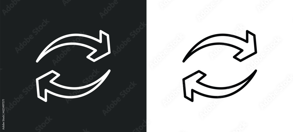 Poster synchronisation icon isolated in white and black colors. synchronisation outline vector icon from us