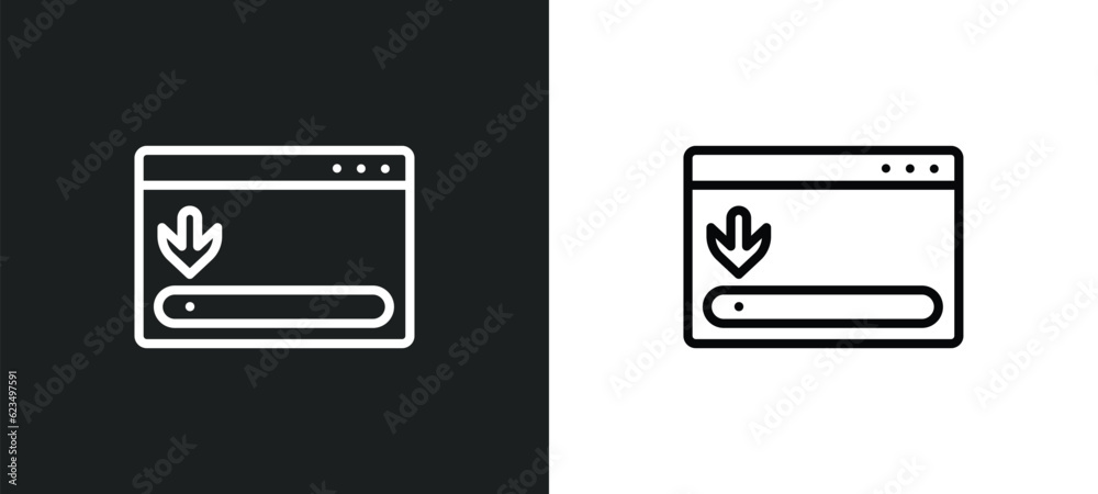 Poster window scrolling right icon isolated in white and black colors. window scrolling right outline vecto