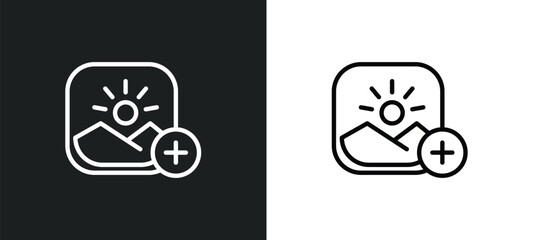 insert picture icon isolated in white and black colors. insert picture outline vector icon from user interface collection for web, mobile apps and ui.