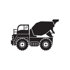 Concrete Mixer Truck Construction Logo Vector Template