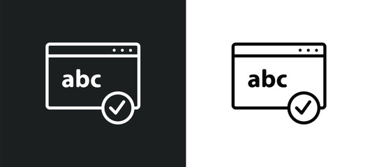spellcheck icon isolated in white and black colors. spellcheck outline vector icon from user interface collection for web, mobile apps and ui.