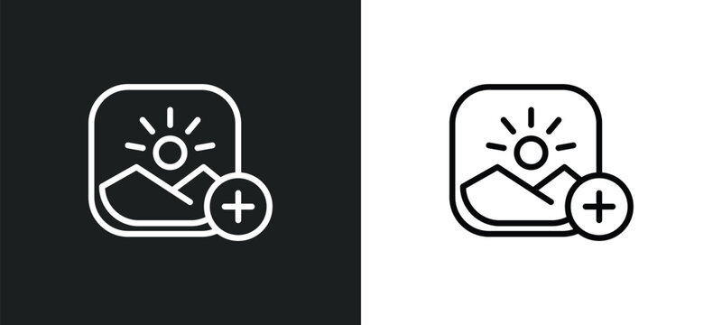 insert picture icon isolated in white and black colors. insert picture outline vector icon from user interface collection for web, mobile apps and ui.