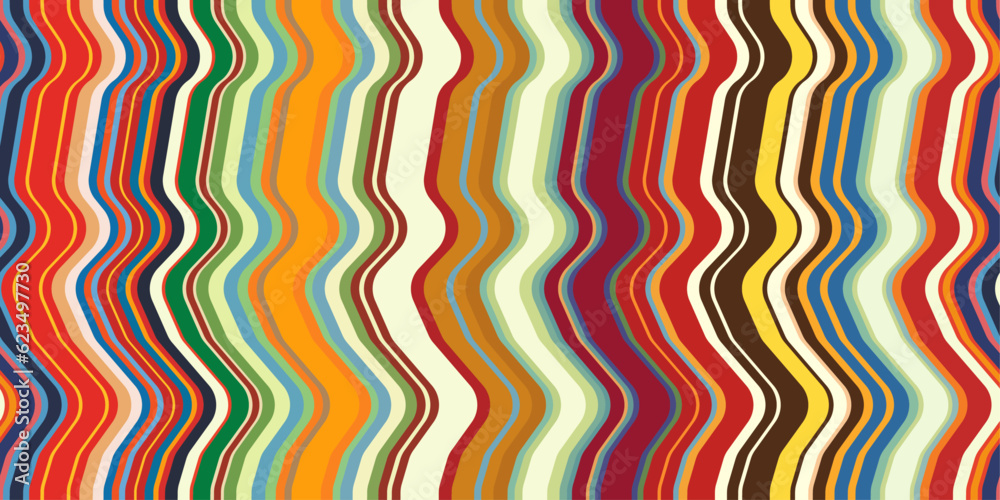 Poster vector seamless wavy stripes. for interior, packaging, textiles, various prints. rough, curved strip