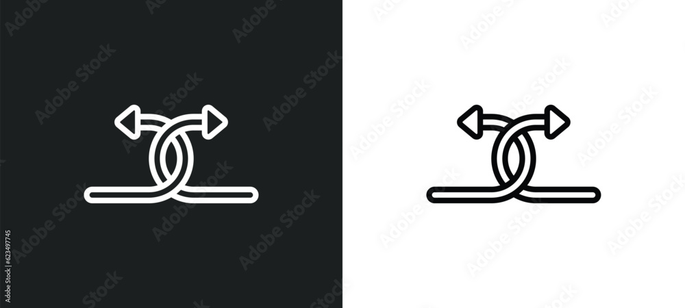 Poster crossed arrows icon isolated in white and black colors. crossed arrows outline vector icon from user